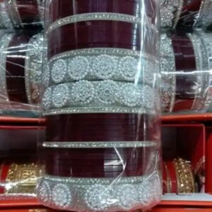 Classic Red & Gold Punjabi Bridal Bangle Set | Chudi