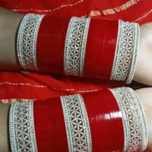 Classic Red & Gold Punjabi Bridal Bangle Set | Chudi