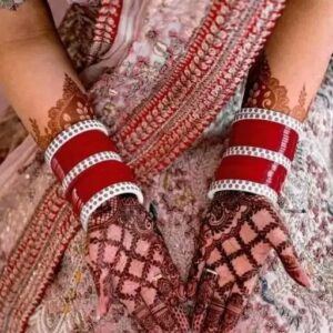 Ethnic Red Bridal Chura with Designer Kadas | Chudi