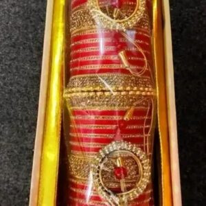 Ethnic Red Bridal Chura with Designer Kadas | Chudi