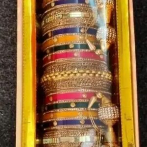Ethnic Red Bridal Chura with Designer Kadas | Chudi