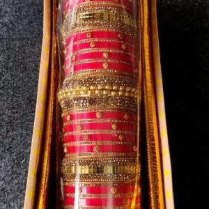 Ethnic Red Bridal Chura with Designer Kadas | Chudi