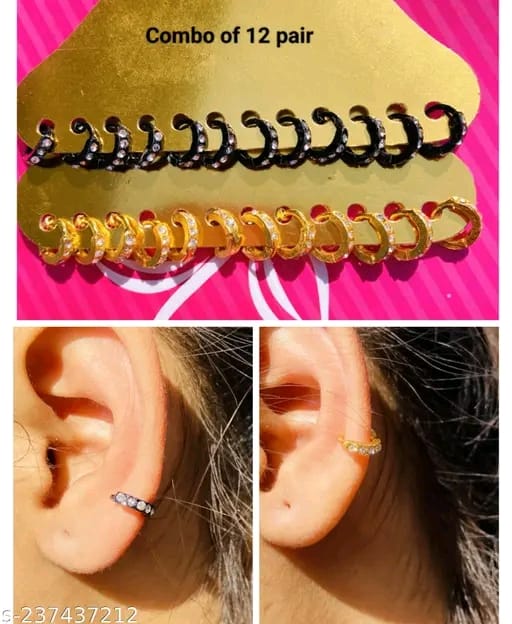 Important Gold Hoop Earring Baali 24 Pcs