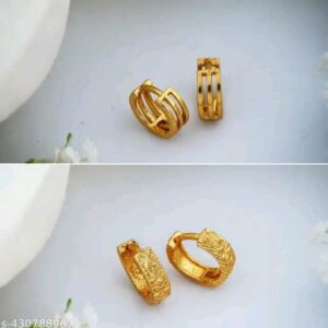Important Gold Hoop Earring Baali 2 Pcs