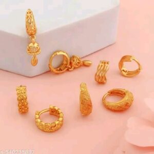 Important Gold Hoop Earring Baali 4 Pcs