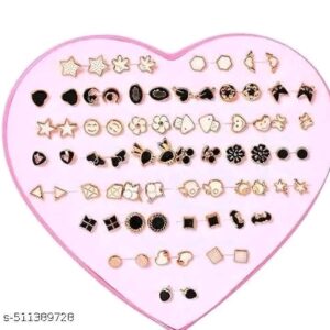 36 Pair stylish earring stud combo set with heart shape box for girls