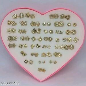 36 Pair stylish earring stud combo set with heart shape box for girls