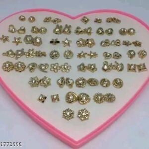 36 Pair stylish earring stud combo set with heart shape box for girls