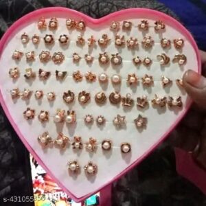 36 Pair stylish earring stud combo set with heart shape box for girls