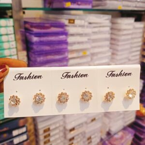 Unique Earring Studs pair of 3