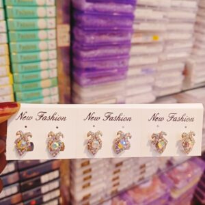 Unique Earring Studs pair of 3