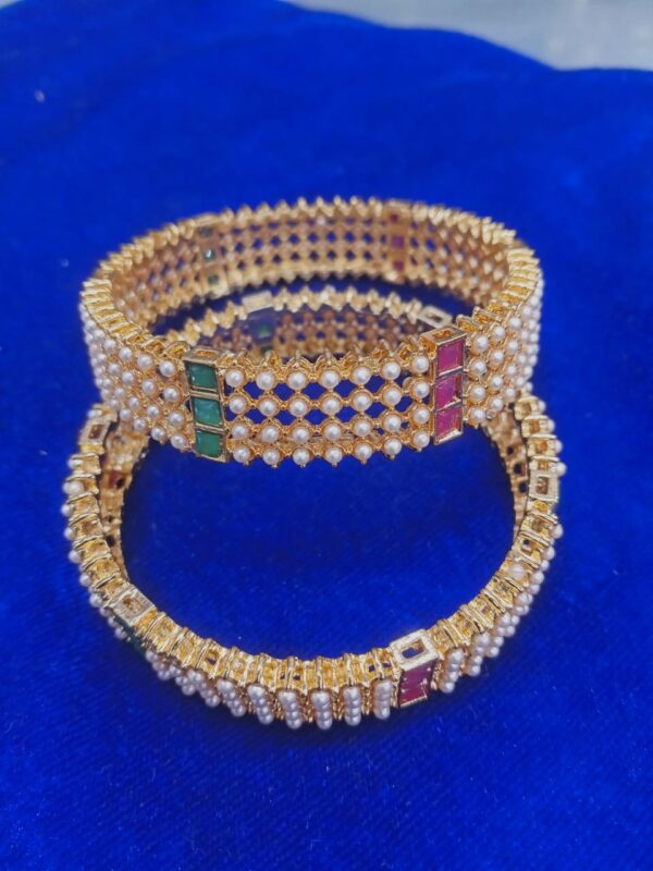 Fancy Moti Bangle 2 Pcs