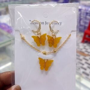 Butterfly chain with earrings set