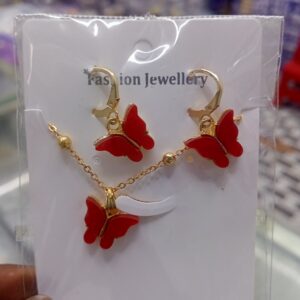 Butterfly chain with earrings set
