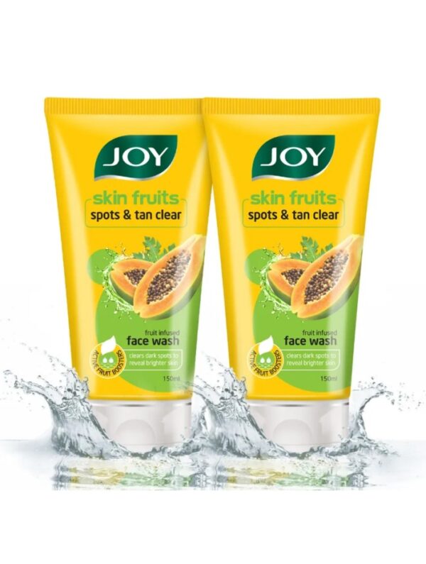 Joy Skin Fruits Spots & Tan Clear Face Wash with Papaya, For all skin types | 2 pcs
