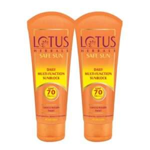 Lotus Herbals safe sun Sunscreen SPF 70 (Pack Of 2) | 60gm+60gm