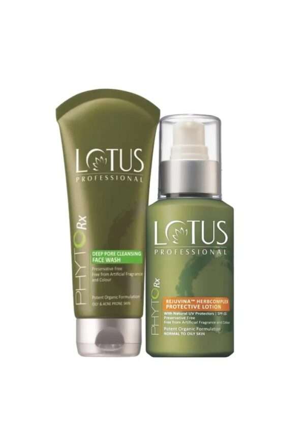 Lotus Herbals Professional Phytorx Lotion & Deep Pore leansing Face Wash Combo,80gm+100ml