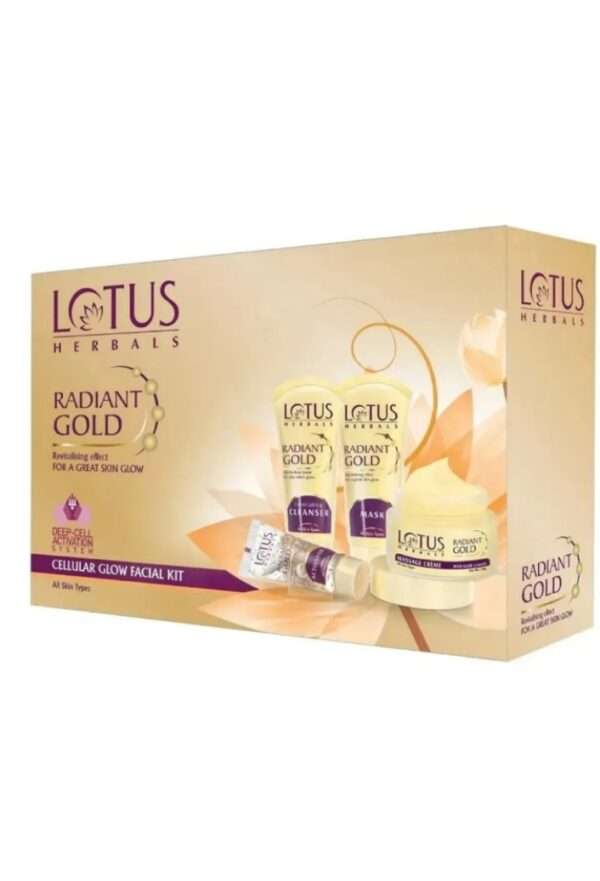 Lotus Herbals Radiant Gold Cellular Glow Facial Kit,170gm
