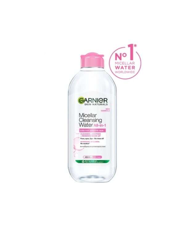 Garnier Micellar Cleansing Water For Sensitive Skin Gentle Cleanser & Make Up Remover, 400ml