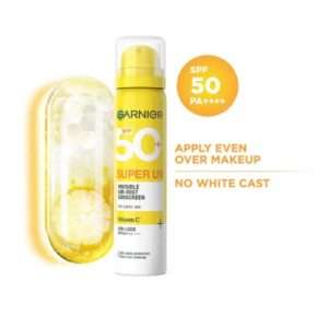 Super UV Invisible Air Mist Spray Sunscreen SPF50 PA++++ For UVA/B, Over Makeup spray, No White Cast, 75ml