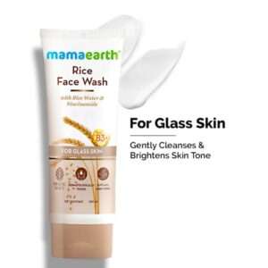 Mamaearth Rice Face Wash With Rice Water & Niacinamide For Glass Skin 100ml, Hydrated, Even Skin Tone, 100ml