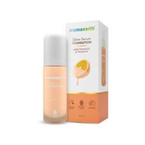 Mamaearth Glow Serum Foundation with Vitamin C & Turmeric for 12-Hour Long Stay - 01 Ivory Glow,30ml