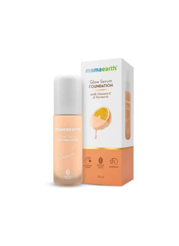 Mamaearth Glow Serum Foundation with Vitamin C & Turmeric for 12-Hour Long Stay - 01 Ivory Glow,30ml