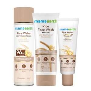 Mamaearth Glow Set with Rice water & Niacinamide-Face Wash, Toner & Cream for Even Skin tone/3pcs