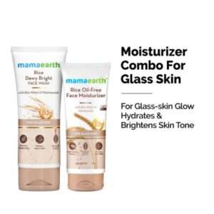 Mamaearth Rice & Niacinamide Face Wash & Oil-Free Moisturizer Combo For Glass Skin