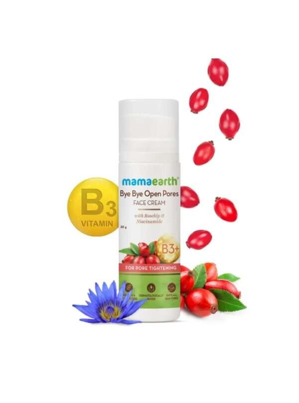 Mamaearth Bye Bye Open Pores Face Cream with Rosehip & Niacinamide | 30 g