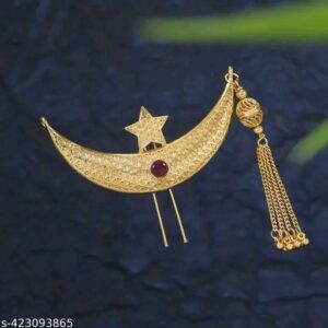 Golden Bridal Mukut khopa pin