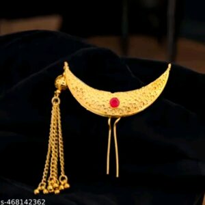 Golden Bridal Mukut khopa pin