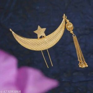 Golden Bridal Mukut khopa pin