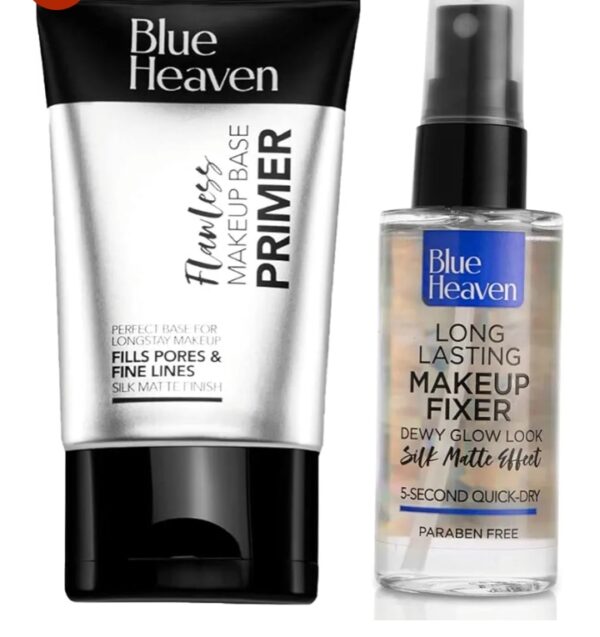 Blue Heaven Flawless Makeup Base Primer, 30g & Blue Heaven Long Lasting Make-Up Fixer, 60ml